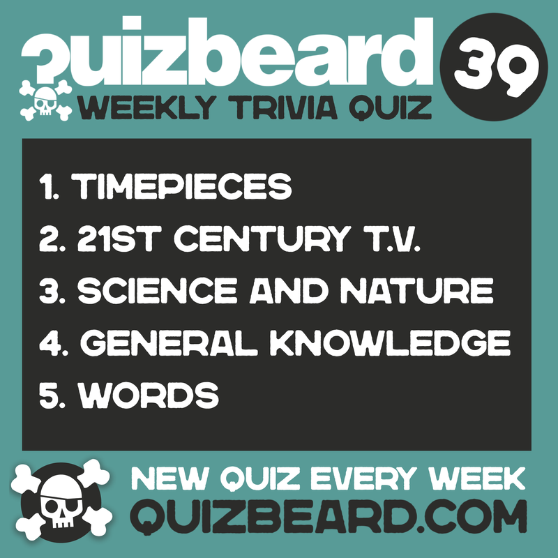 Quizbeard Weekly Trivia Quiz Podcast number 39