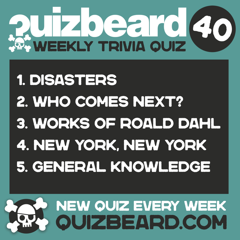 Quizbeard Weekly Trivia Quiz Podcast number 40