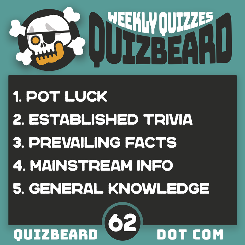 Quizbeard Weekly Trivia Quiz Podcast number 62