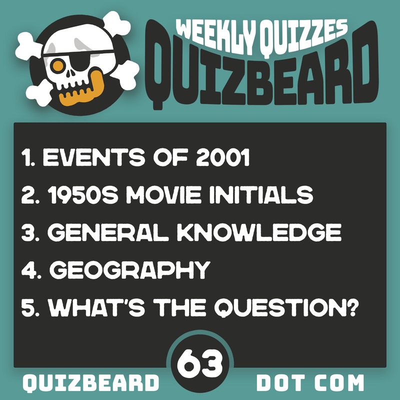 Quizbeard Weekly Trivia Quiz Podcast number 63
