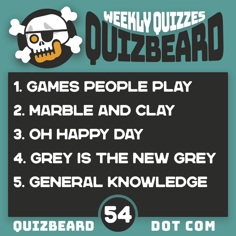 Quizbeard Weekly Trivia Quiz Podcast number 54