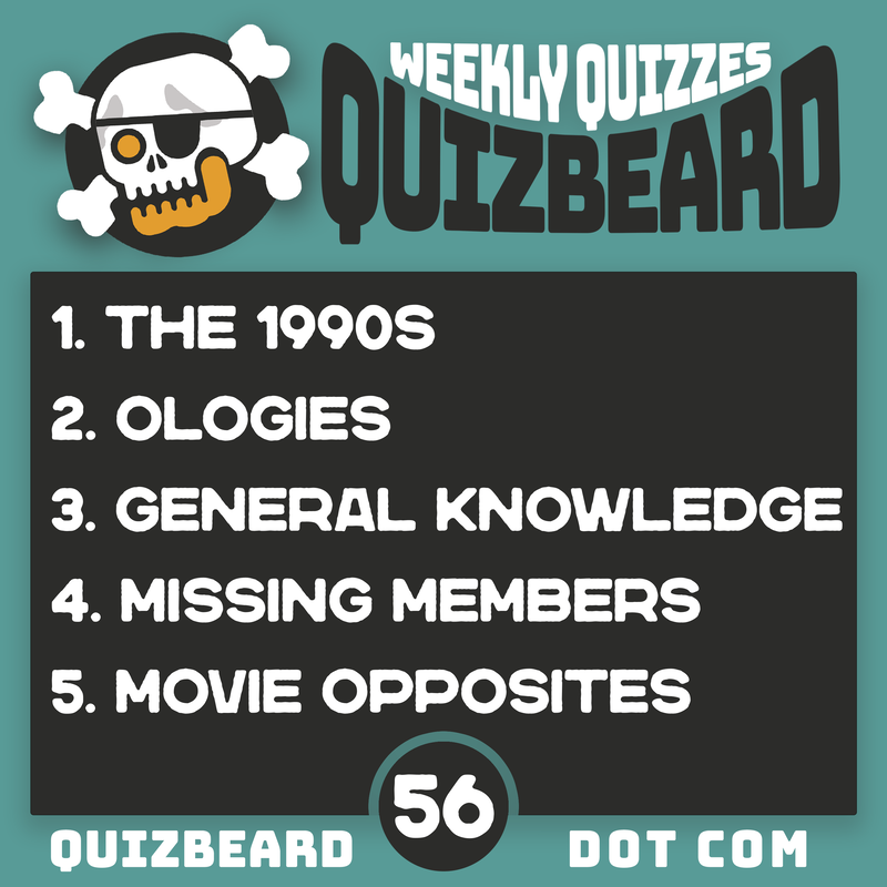 Quizbeard Weekly Trivia Quiz Podcast Number 56