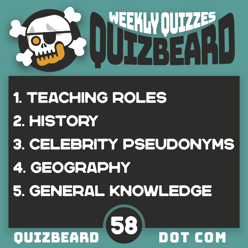 Quizbeard Weekly Trivia Podcast number 58