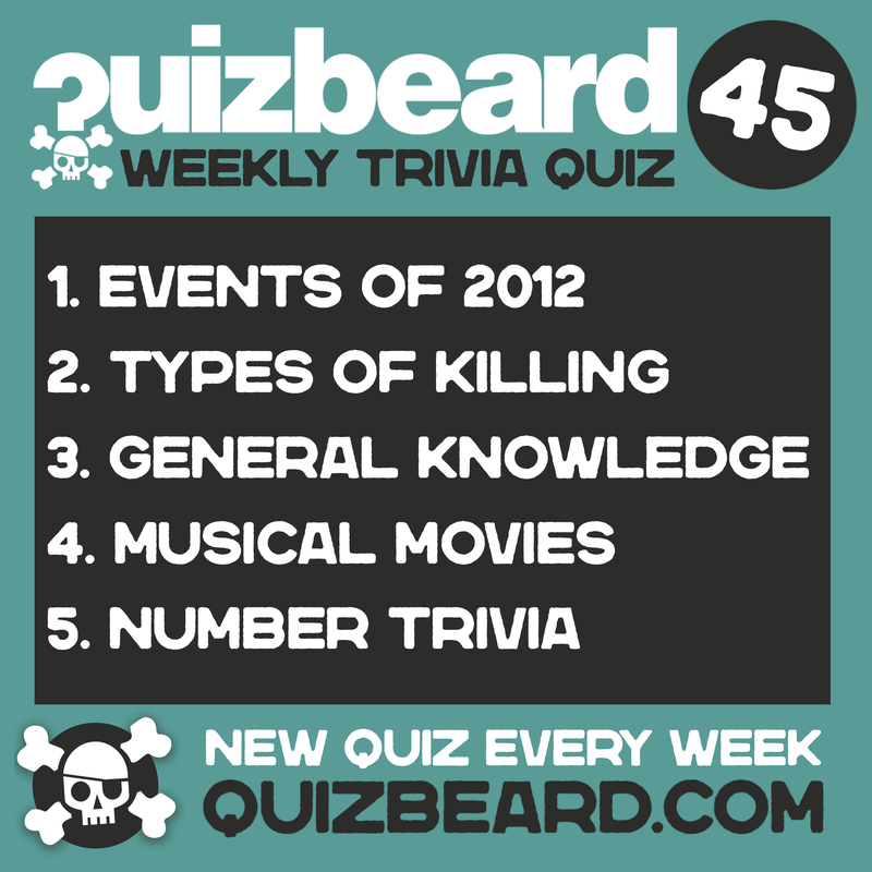 Quizbeard weekly trivia podcast number 45